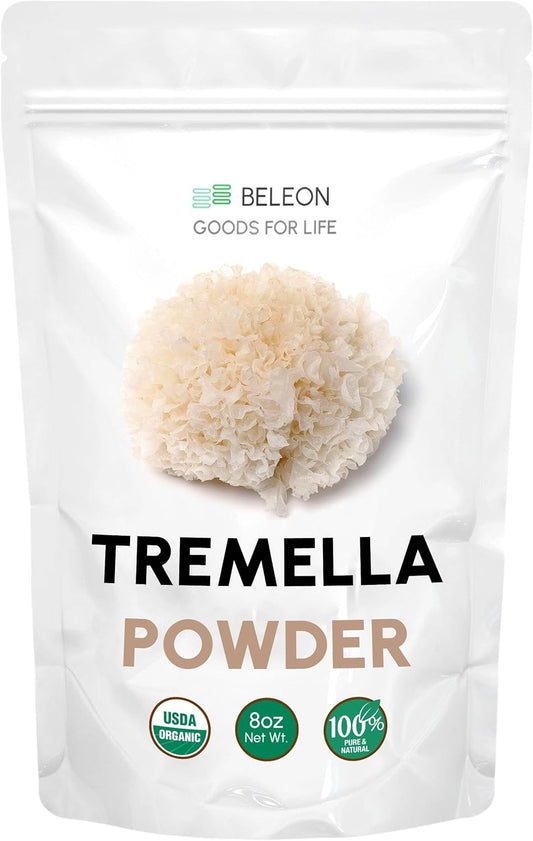8 oz Beleon Goods For Life Organic Tremella Mushroom Powder - Pure and Natural Mushroom Supplement