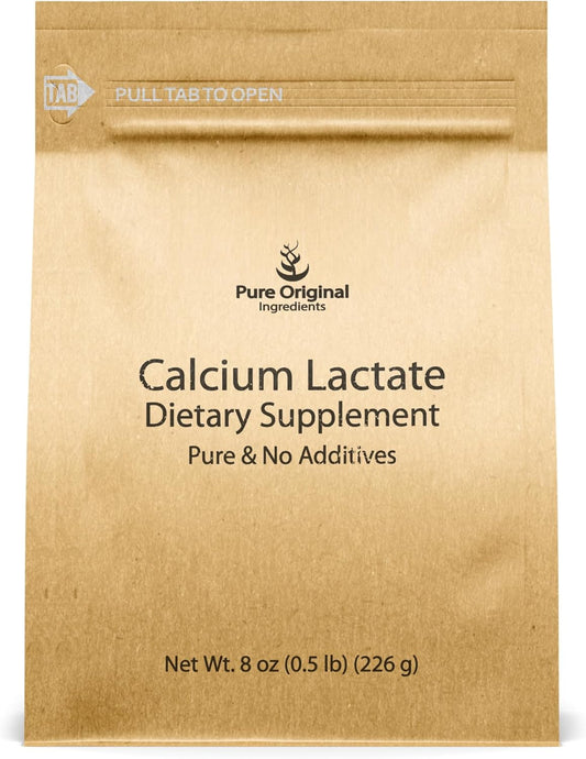 8 oz Calcium Lactate Supplement - Pure Original Ingredients, Electrolyte Boost