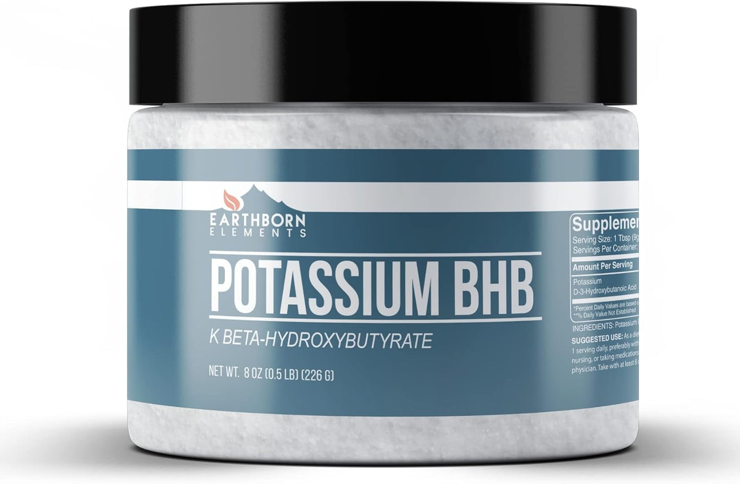 8 oz Earthborn Elements Potassium BHB - Pure D-Beta-Hydroxybutyrate Supplement