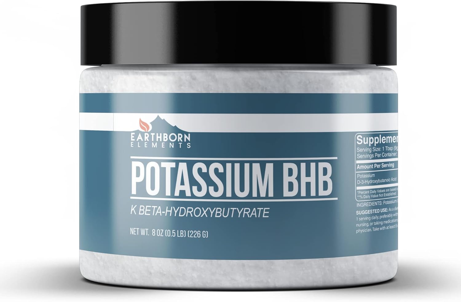 8 oz Earthborn Elements Potassium BHB - Pure D-Beta-Hydroxybutyrate Supplement