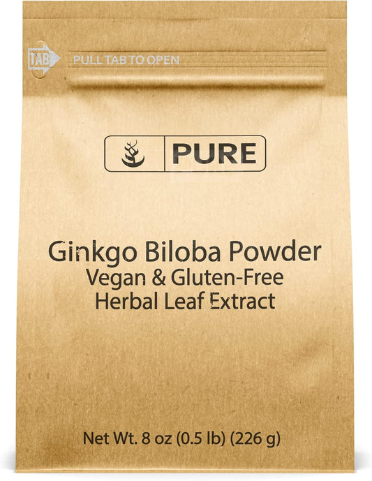8 oz Ginkgo Biloba Powder - Pure Ingredients, Lab Verified, No Fillers