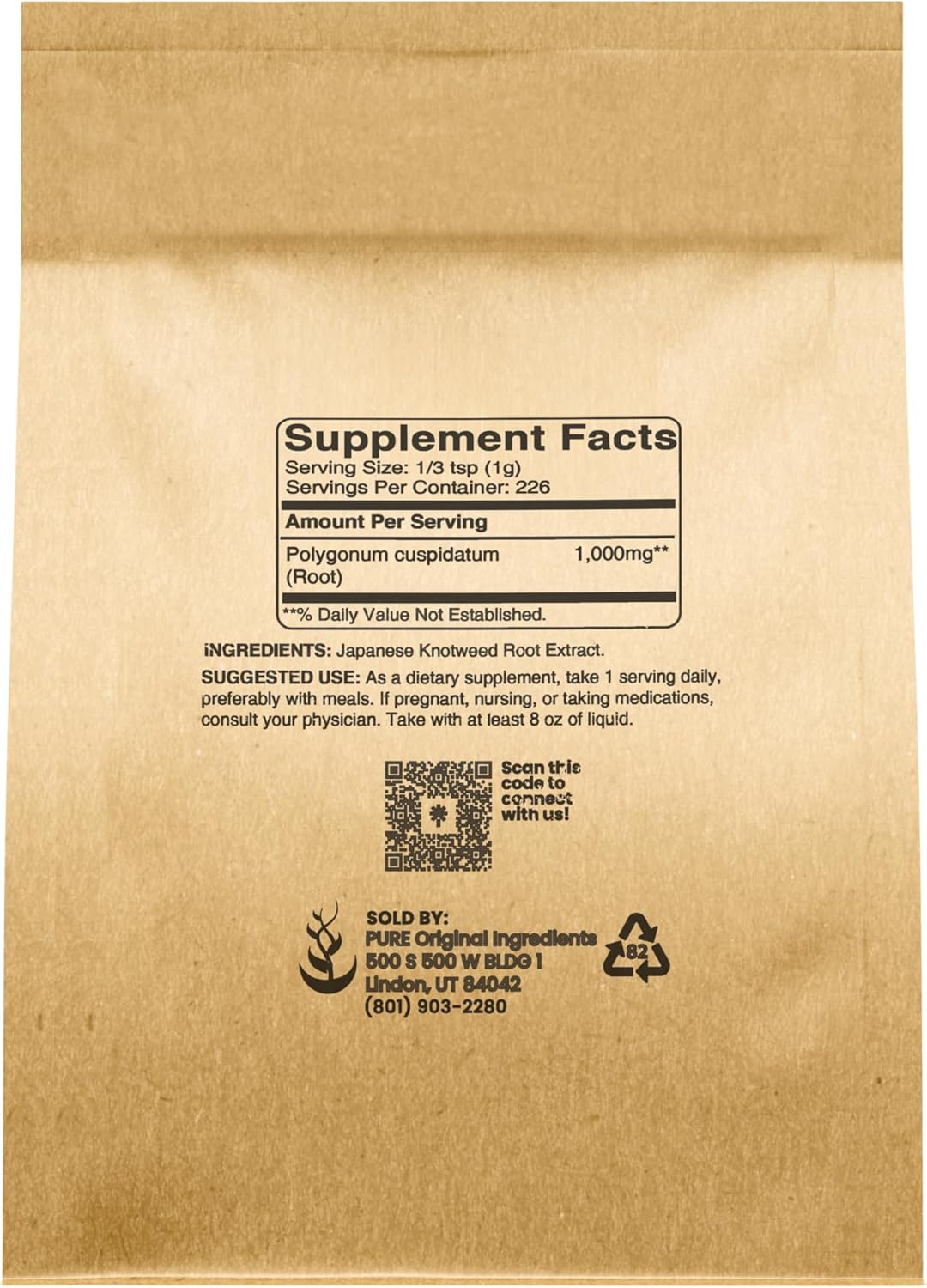 8 oz Japanese Knotweed Hu Zhang Fen Traditional Supplement - Pure Original Ingredients