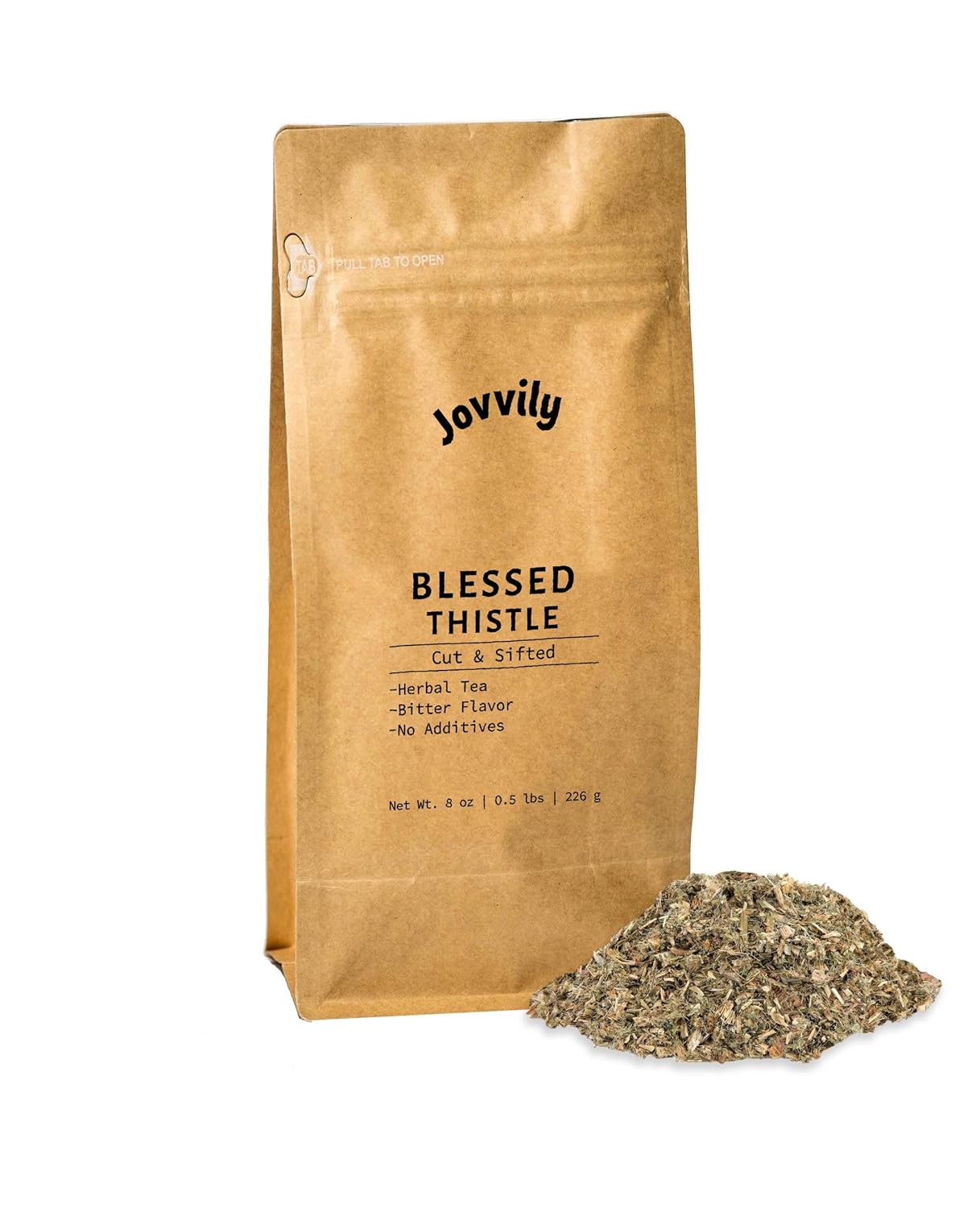 8 oz Jovvily Blessed Thistle Herb: Premium Cut & Sifted Herbal Tea