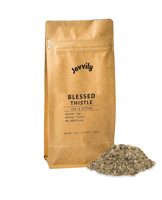 8 oz Jovvily Blessed Thistle Herb: Premium Cut & Sifted Herbal Tea