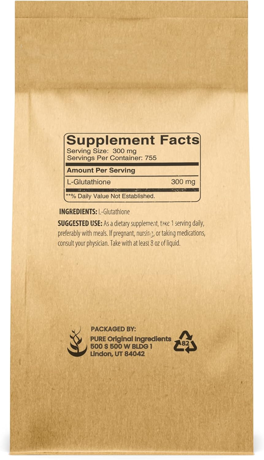 8 oz L-Glutathione Powder - Pure, Original Ingredients, Lab Verified Supplement