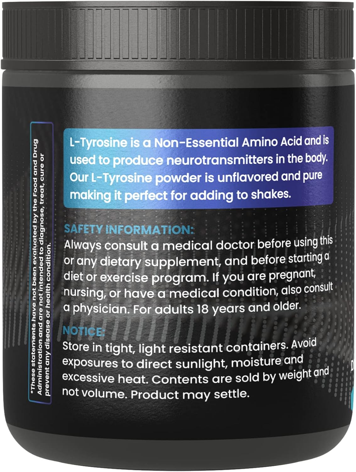 8 oz L-Tyrosine Powder - Pure Original Ingredients, No Additives or Fillers - Always Pure