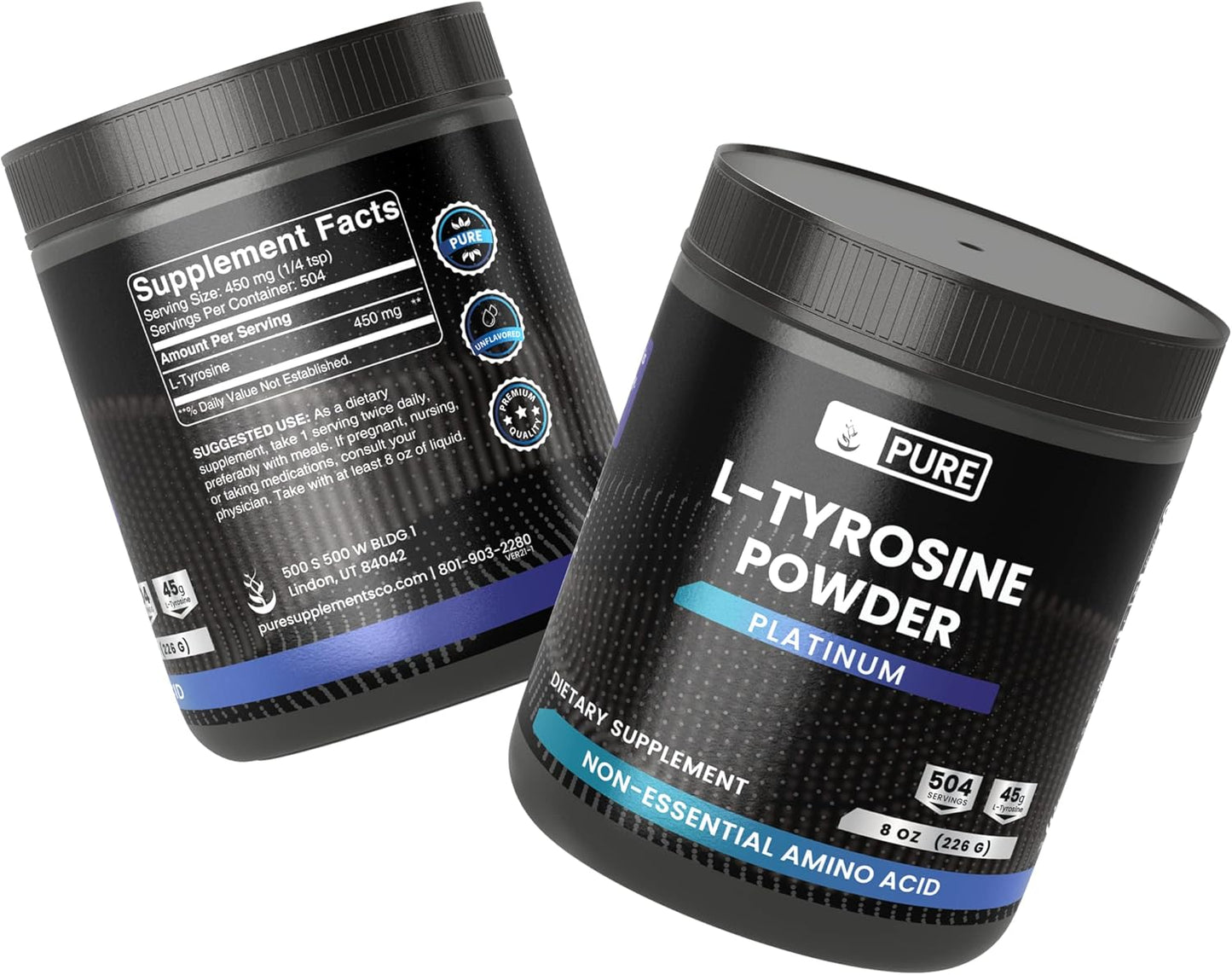 8 oz L-Tyrosine Powder - Pure Original Ingredients, No Additives or Fillers - Always Pure