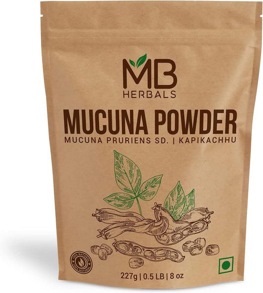 8 oz Mucuna Pruriens Seed Powder by MB Herbals - Half Pound Size