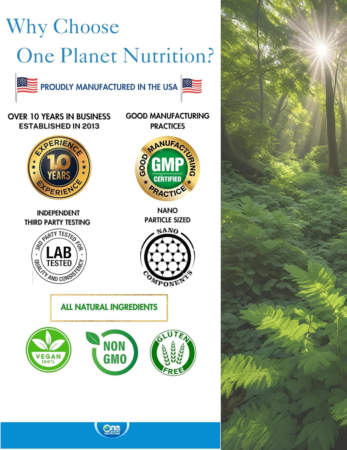 8 oz One Planet Nutrition Nano Gotu Kola Powder - 227 Servings, Enhances Brain Function & Collagen Synthesis, Non-GMO, Vegan, Gluten-Free, Nano-Enhanced Absorption