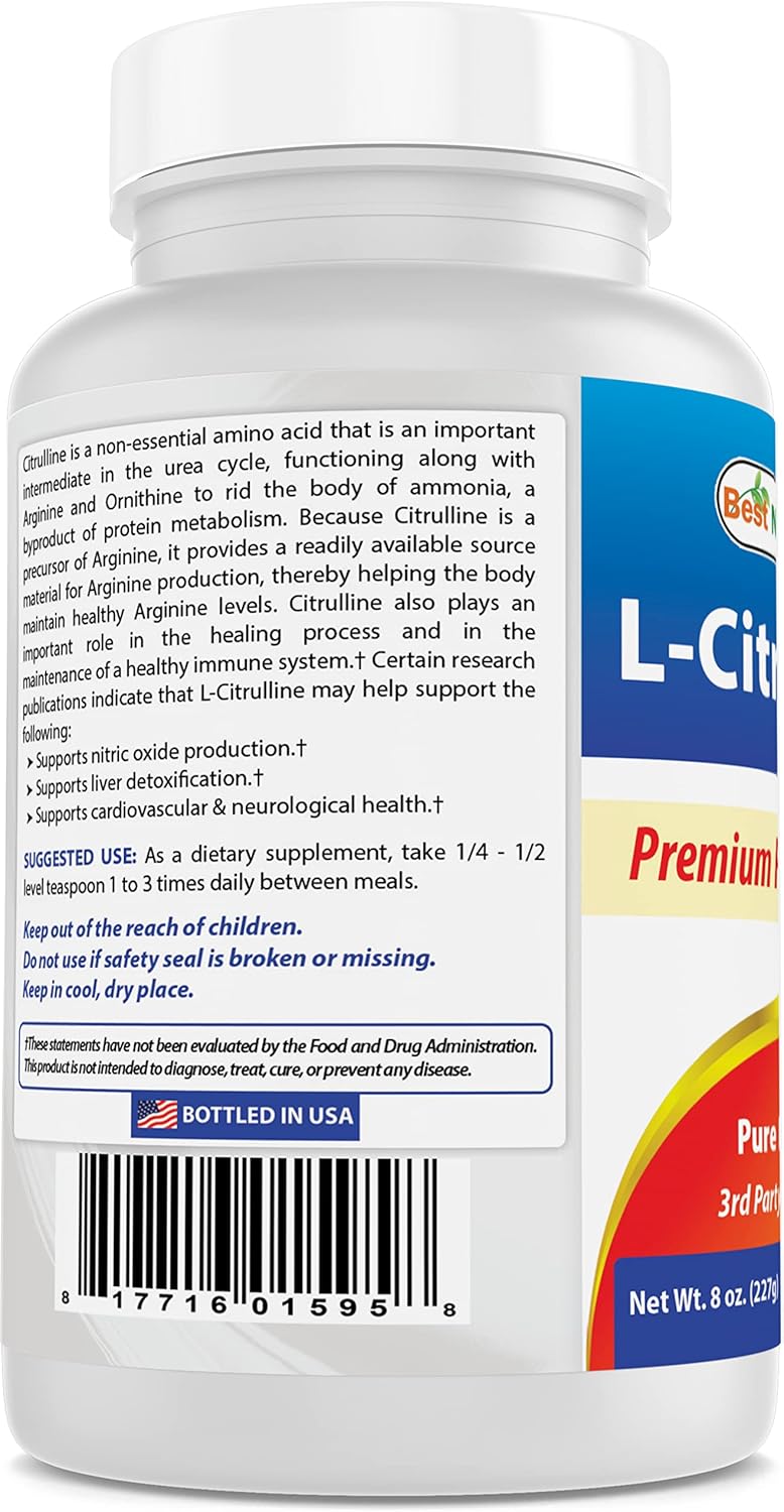 8 OZ Pack of 2 Best Naturals L-Citrulline Powder for Enhanced Performance