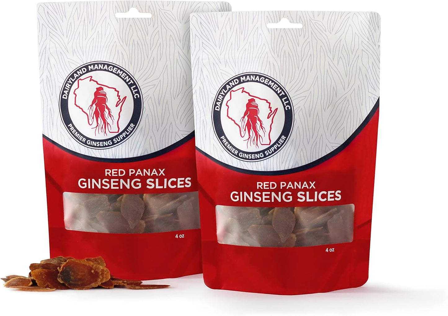 8 oz Pack of Non-GMO Korean Red Panax Ginseng Root Slices - Gluten Free Herbal Supplement for Soup, Tea, Congee - by Dairyland Management LLC