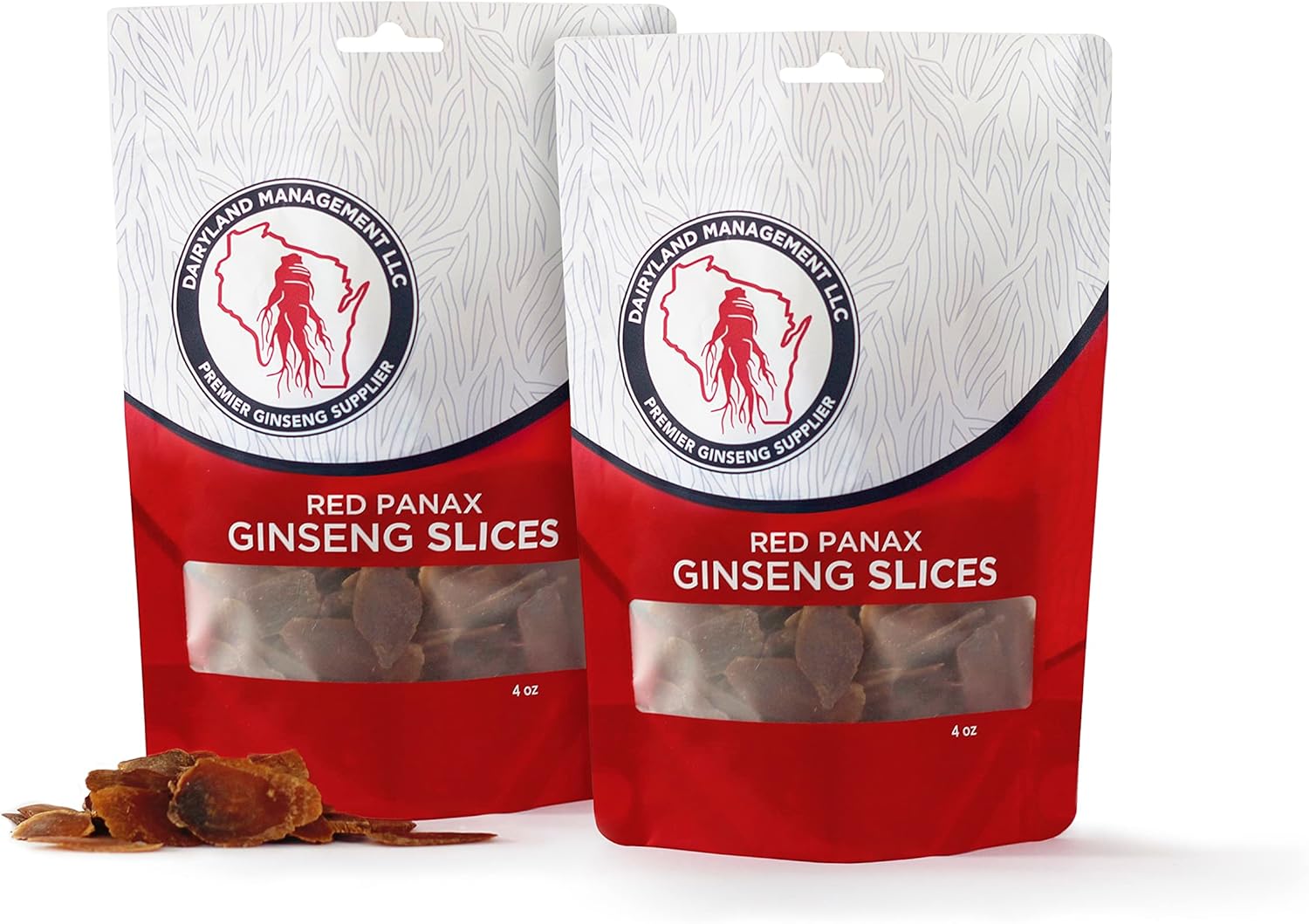 8 oz Pack of Non-GMO Korean Red Panax Ginseng Root Slices - Gluten Free Herbal Supplement for Soup, Tea, Congee - by Dairyland Management LLC
