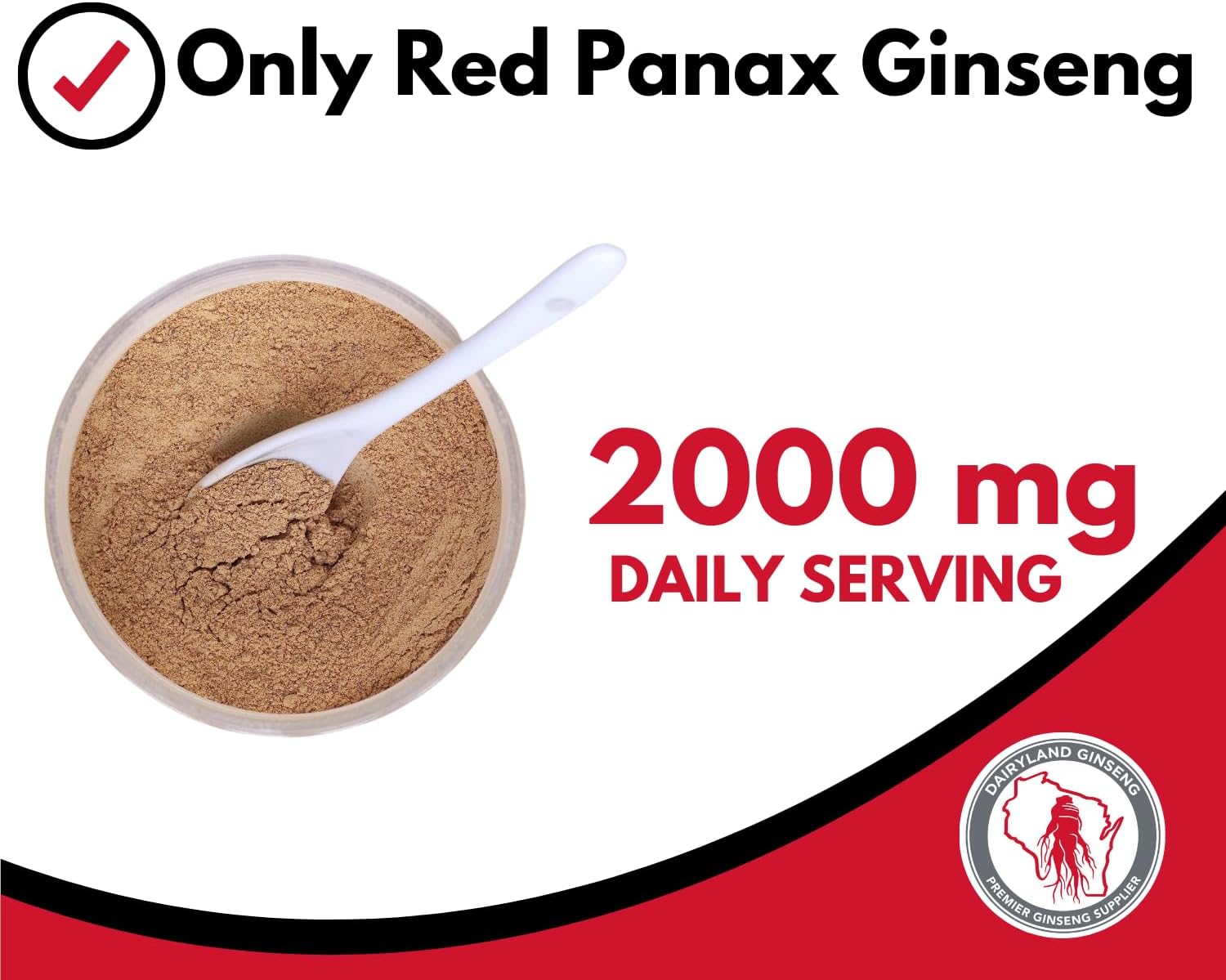 8 oz Red Panax Ginseng Powder with Ginsenosides for Energy, Vitality, Mood - Korean Ginseng Root Powder for Smoothies, Coffee - 1 Pack