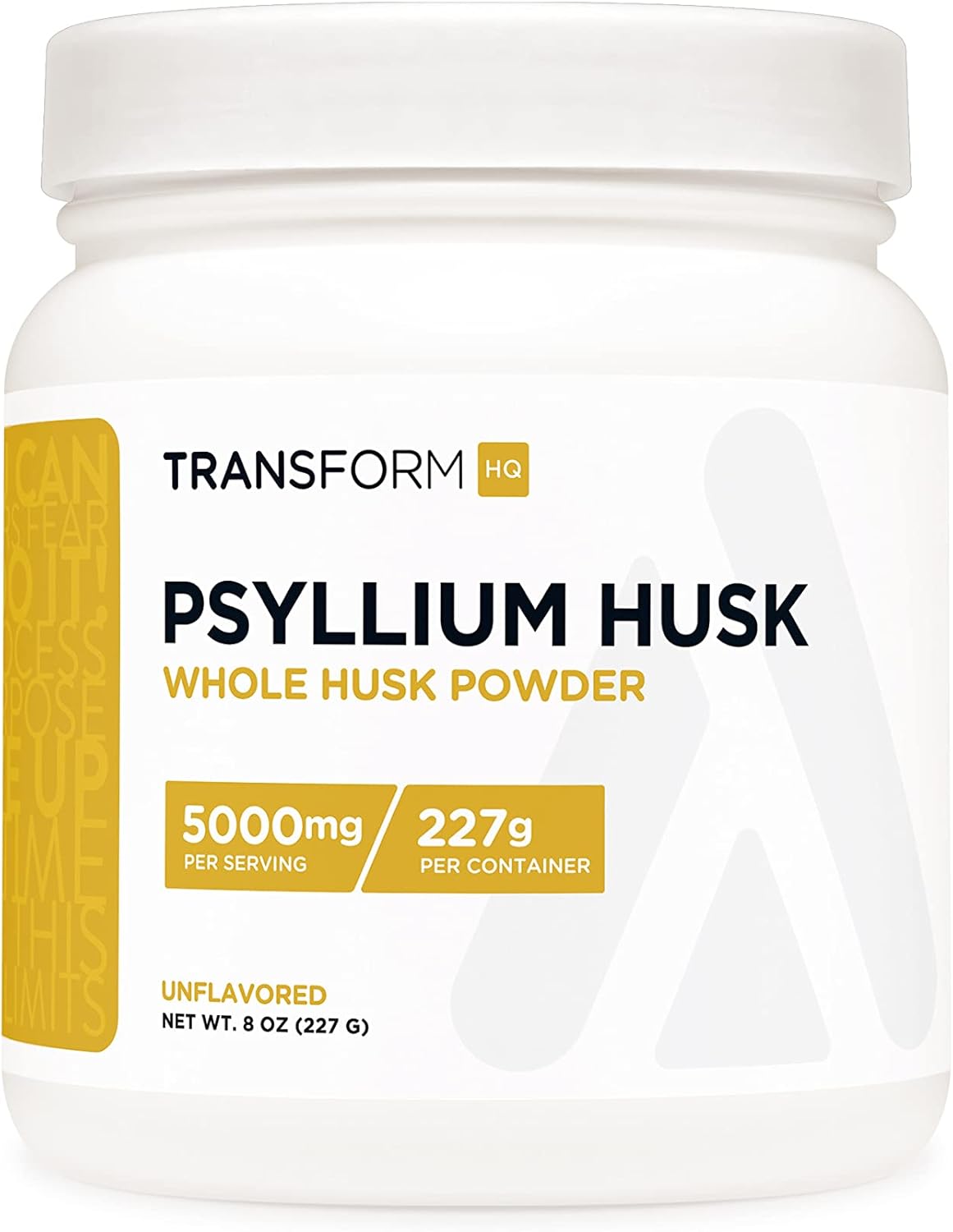 8 OZ TransformHQ Whole Psyllium Husk Powder - 5000mg Per Serving - Gluten Free, Non-GMO Supplement