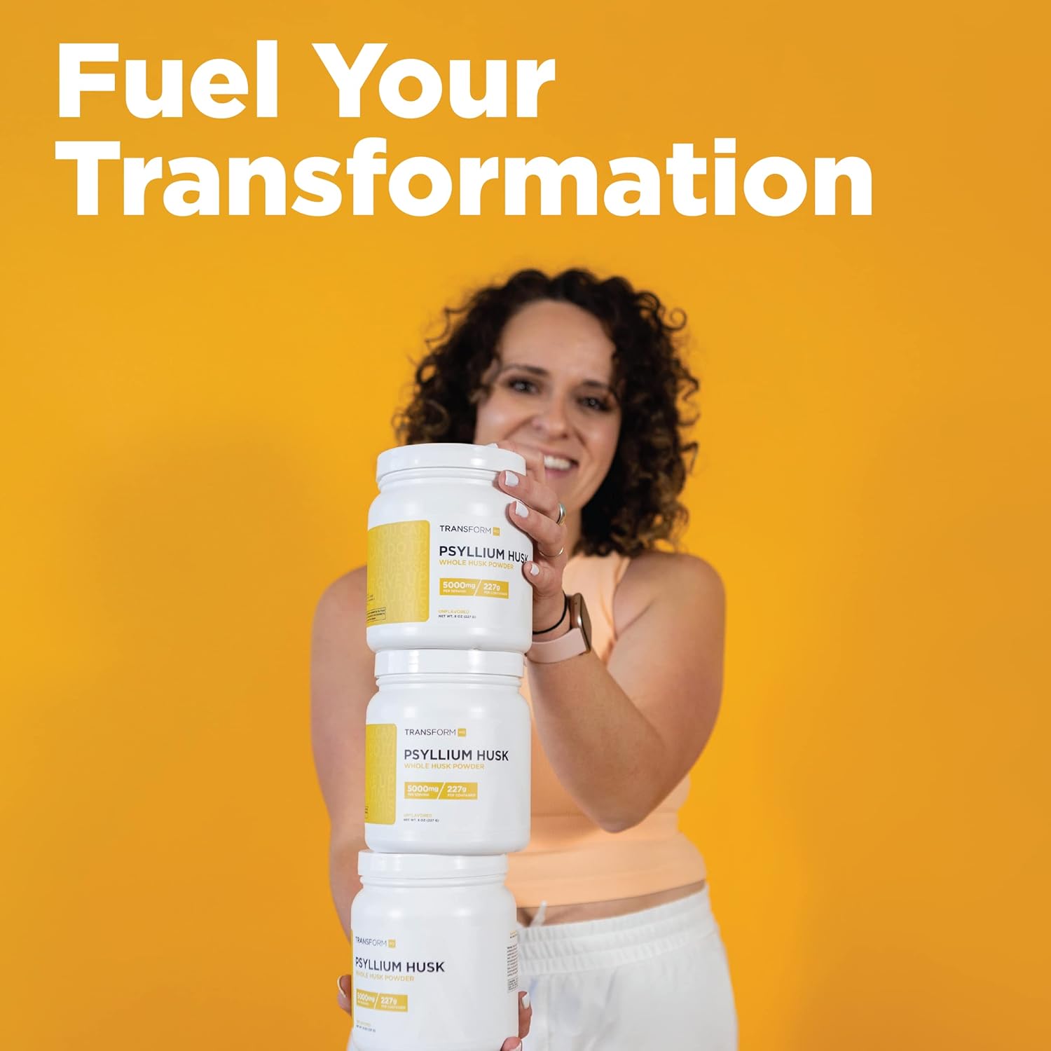 8 OZ TransformHQ Whole Psyllium Husk Powder - 5000mg Per Serving - Gluten Free, Non-GMO Supplement