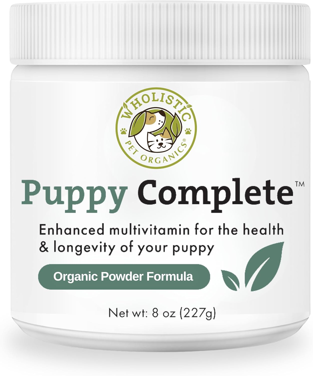 8 Oz Wholistic Pet Organics Puppy Vitamins - Skin and Coat Support Powder for Dogs - Omega 3 Supplement for Dog Itching Relief