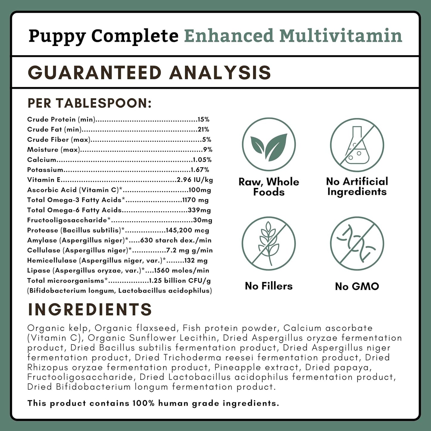 8 Oz Wholistic Pet Organics Puppy Vitamins - Skin and Coat Support Powder for Dogs - Omega 3 Supplement for Dog Itching Relief