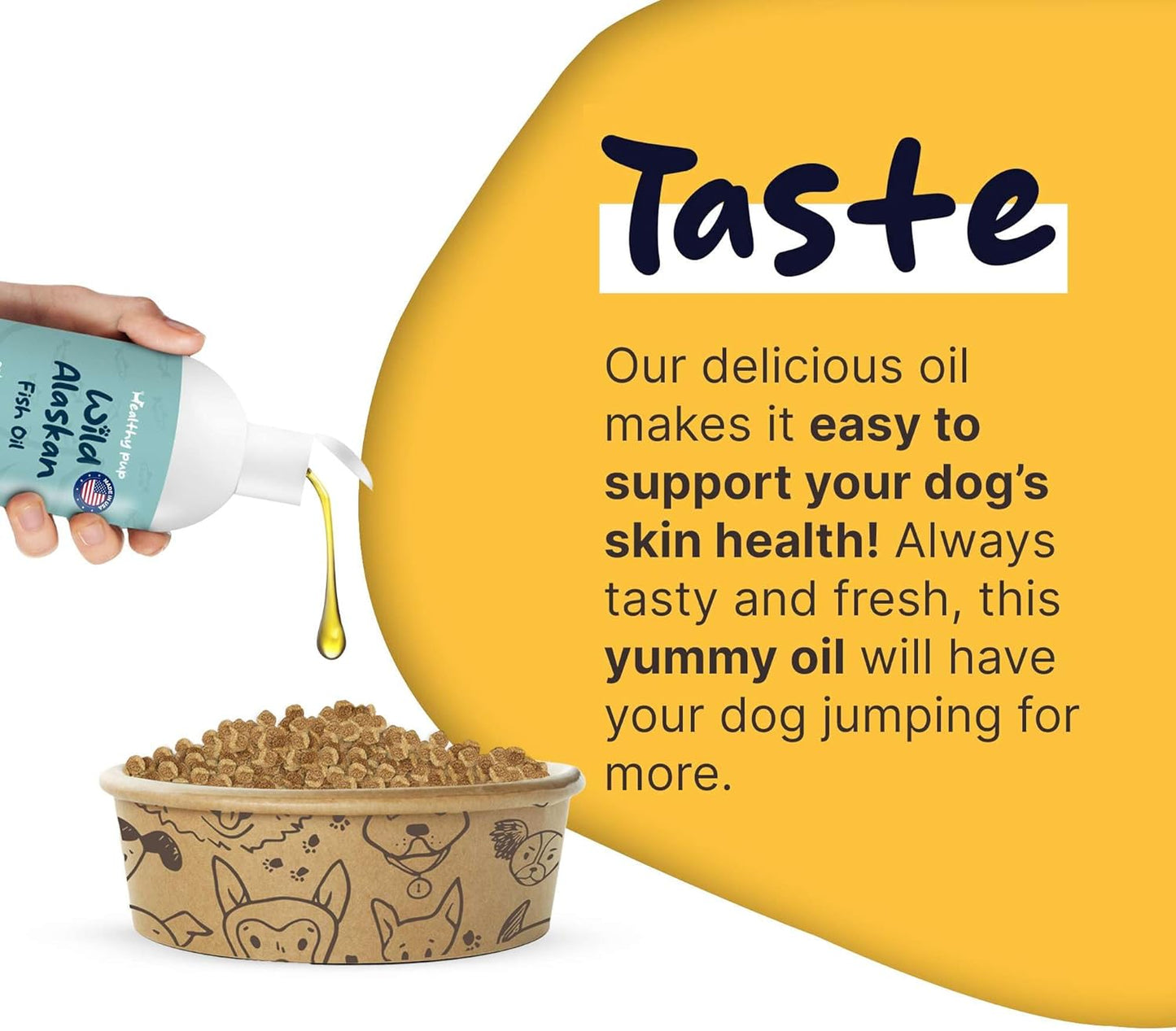 8 oz Wild Alaskan Salmon and Pollock Oil for Dogs - Omega 3, EPA, DHA - Skin and Coat Supplement - Made in USA