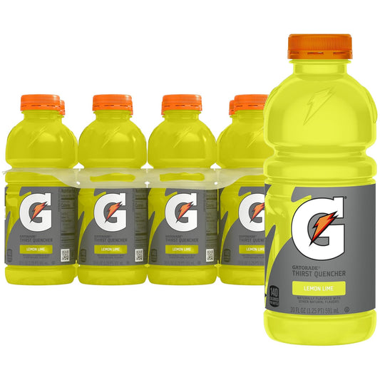 8 Pack of Gatorade Natural Lemon Lime Sports Drink, 20 Fl Oz Bottles