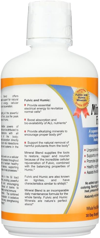 8 Pack of Vital Earth Minerals Fulvic Humic Blend 32 oz - Organic Trace Mineral Supplement