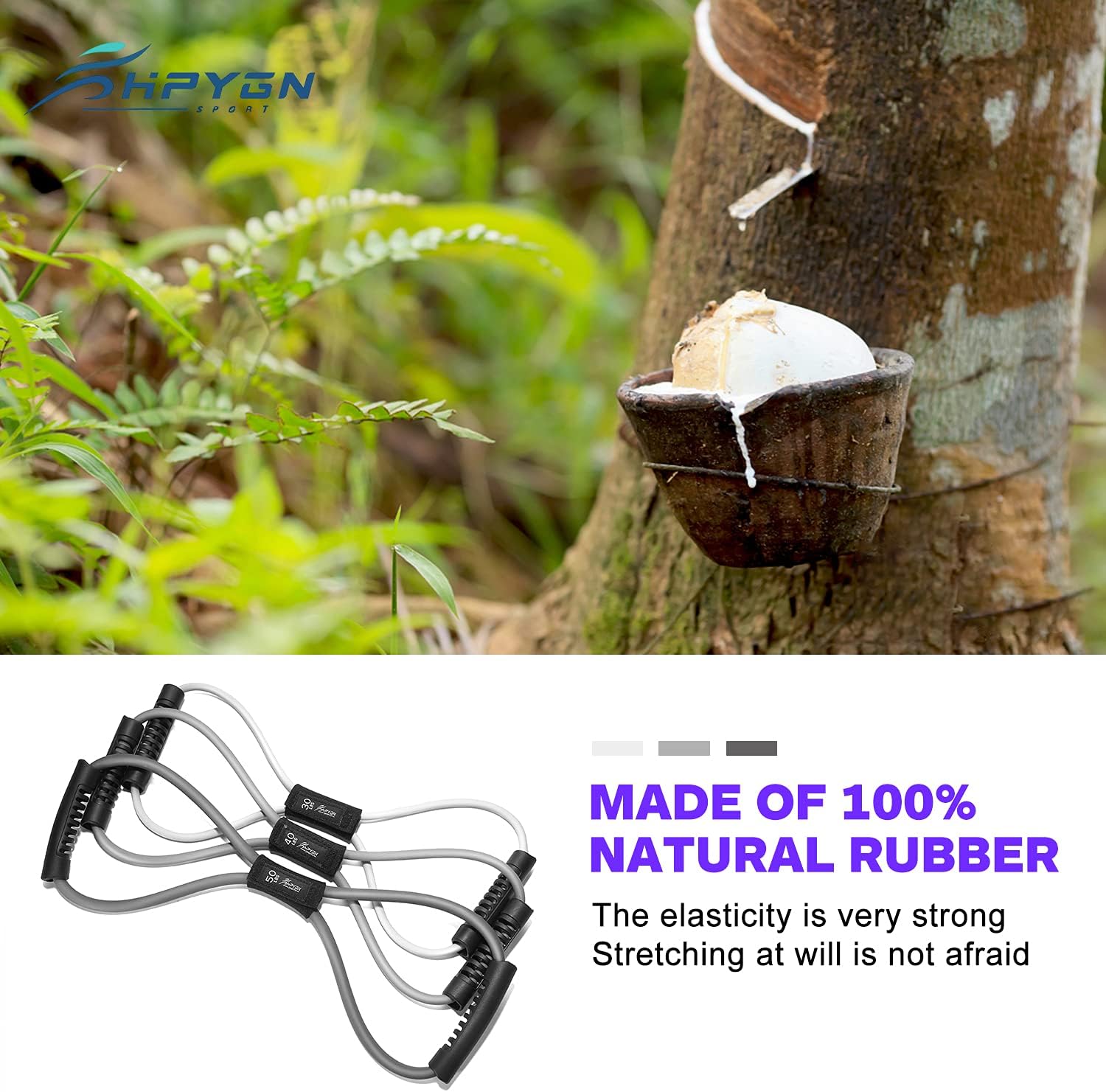 8 Shaped Resistance Bands for Full Body Workout, HPYGN Figure 8 Exercise Bands for Men and Women, Elastic Pulling Rope for Yoga and Fitness