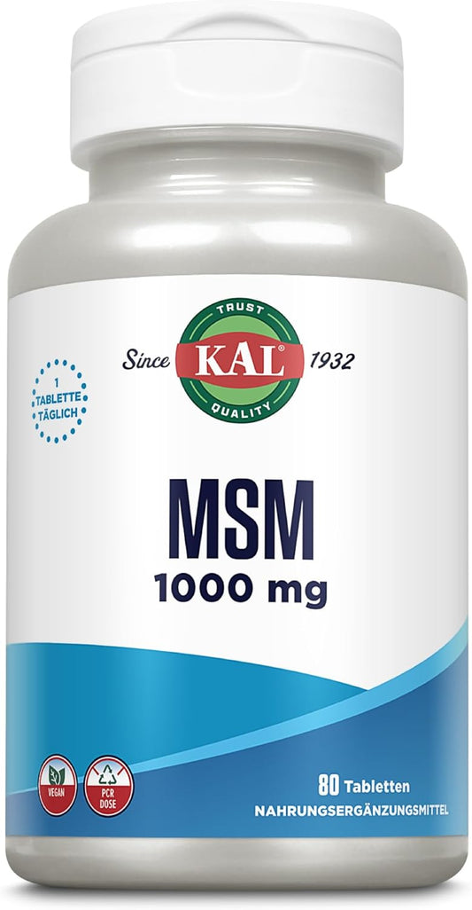80 Count KAL 1000 Mg MSM Tablets for Joint Health and Mobility