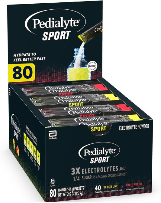 80 Count Variety Pack Pedialyte Sport Electrolyte Powder Packets for Hydration - BoostGo Australia