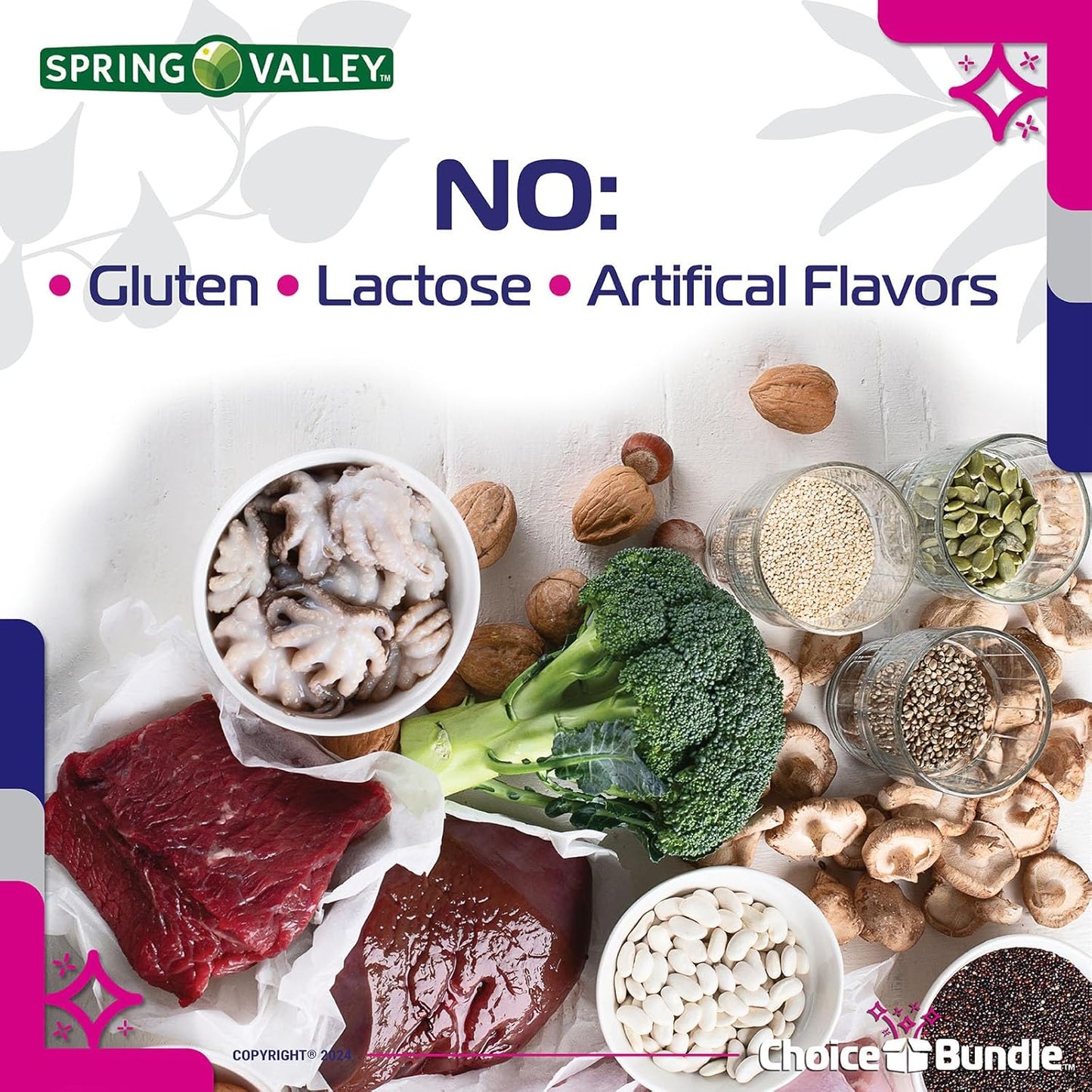 800 Count Spring Valley Iron Tablets Dietary Supplement Value Bundle with Vitamin Vitality Guide & Pill Container - 65 mg 200 CT 4 Pack Choice