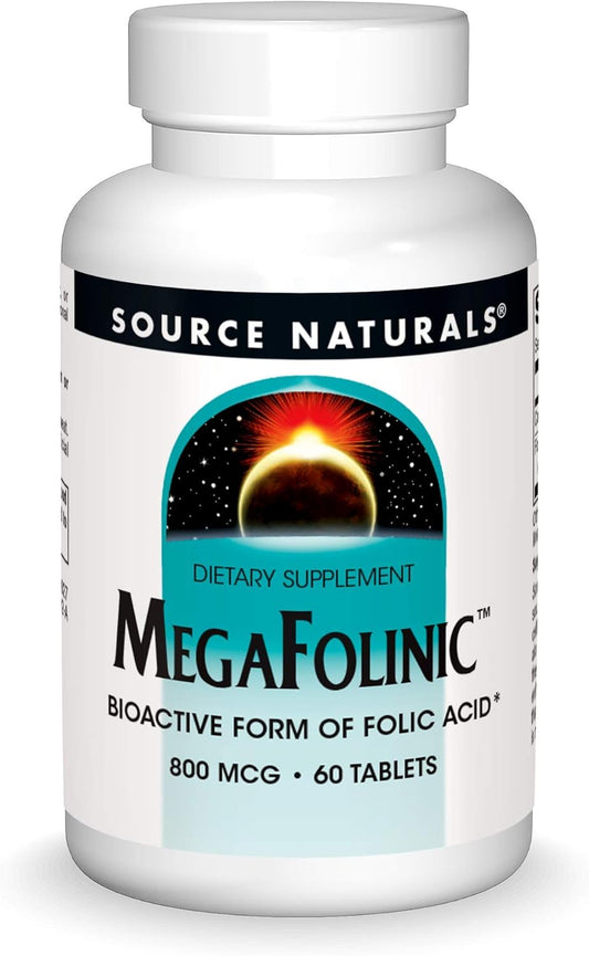800mcg MegaFolinic Tablets by Source Naturals - 60 Count
