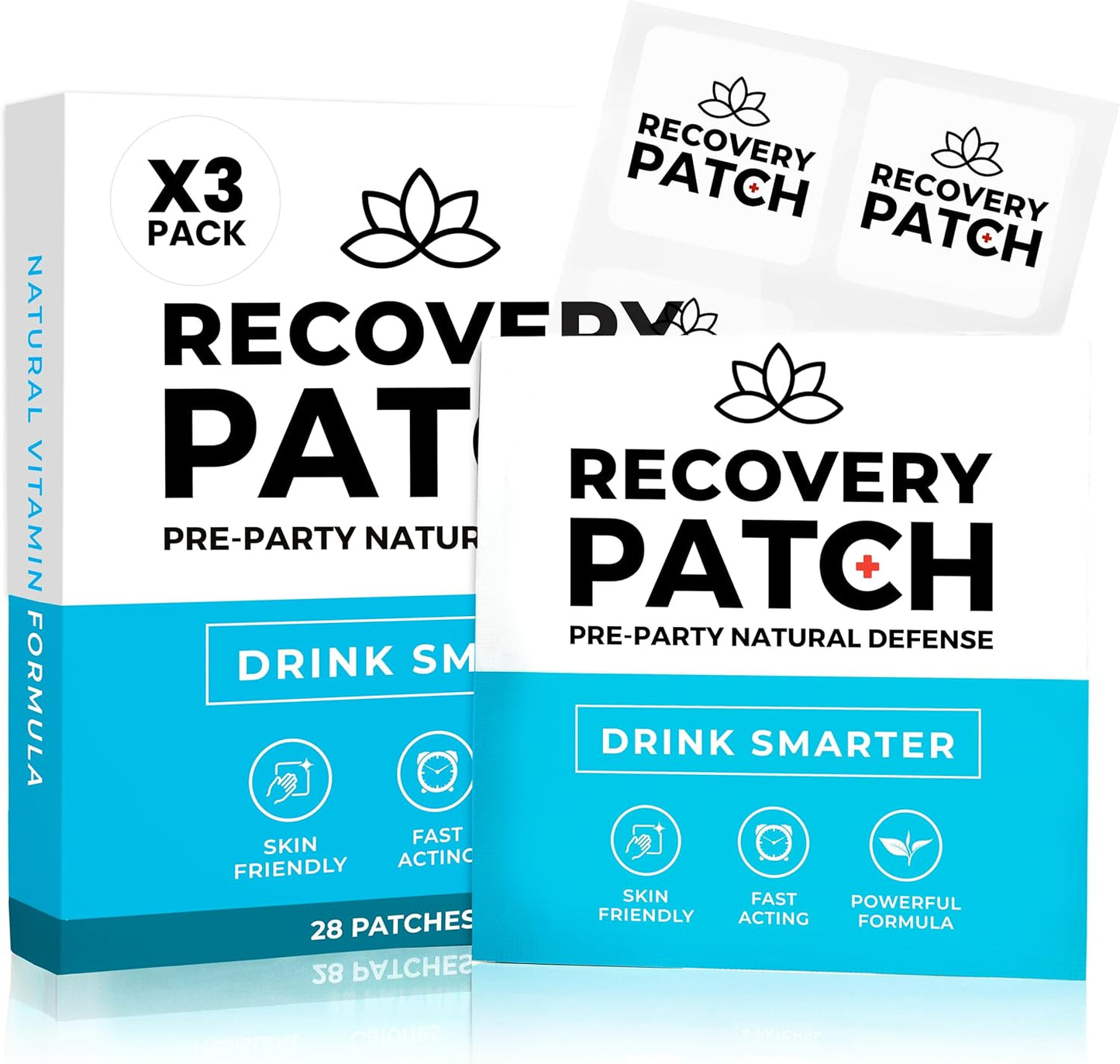 84 Pack Party Treats Recovery Patches - 100% Natural Ingredients, Wake Up Refreshed & Energized - Skin-Friendly & Waterproof Formula - Individually Wrapped (Three 28 Packs)