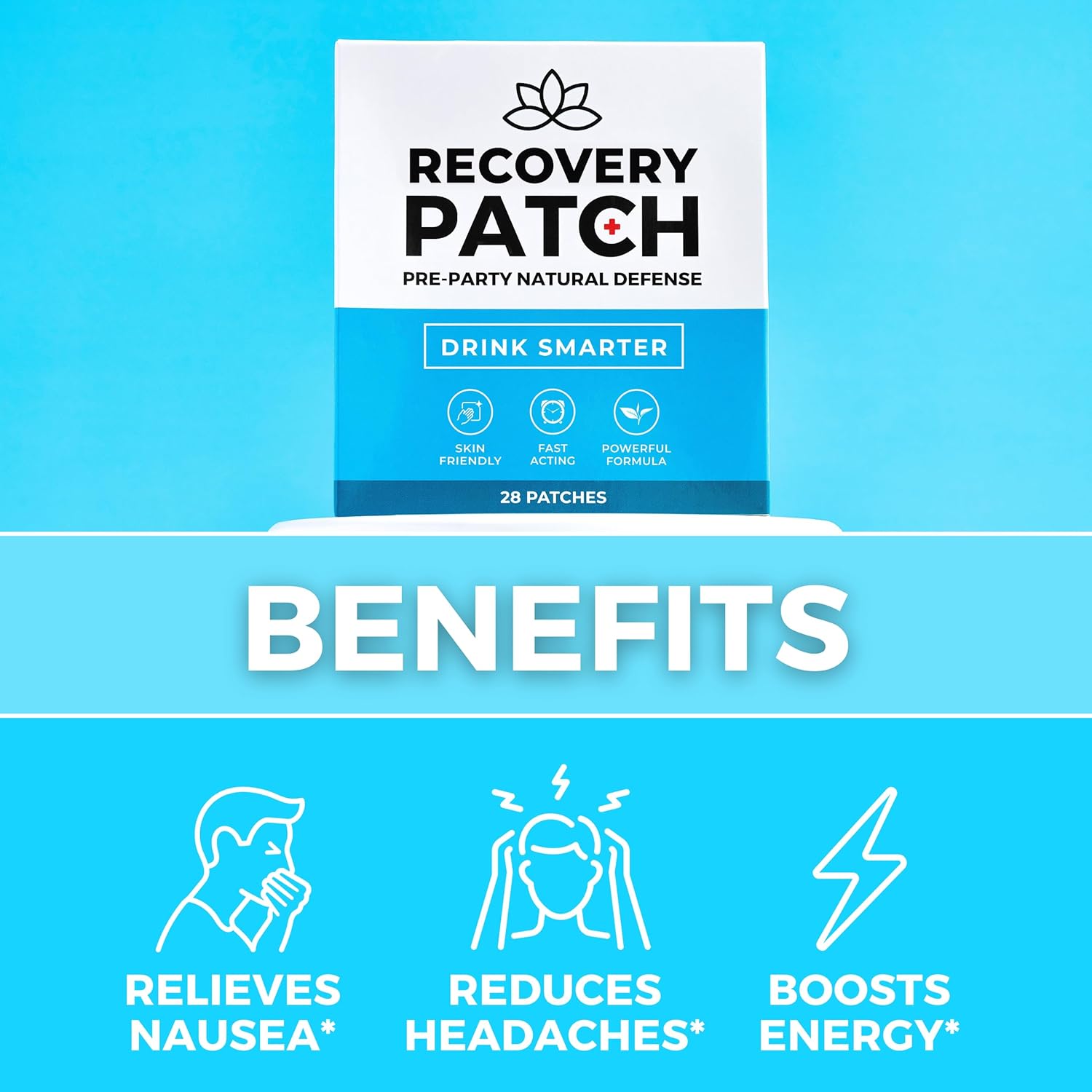 84 Pack Party Treats Recovery Patches - 100% Natural Ingredients, Wake Up Refreshed & Energized - Skin-Friendly & Waterproof Formula - Individually Wrapped (Three 28 Packs)