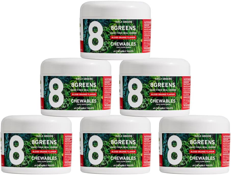 8Greens Chewables - Real Greens for Immunity & Energy Boost - 6 Pack Greens Powder