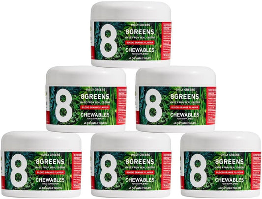 8Greens Chewables - Real Greens for Immunity & Energy Boost - 6 Pack Greens Powder