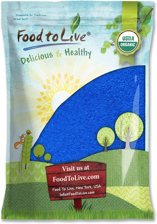 8lb Organic Blue Spirulina Powder - Non-GMO Raw Algae Extract for Juices, Smoothies, Shakes, and Food Coloring - Vegan & Non-Irradiated