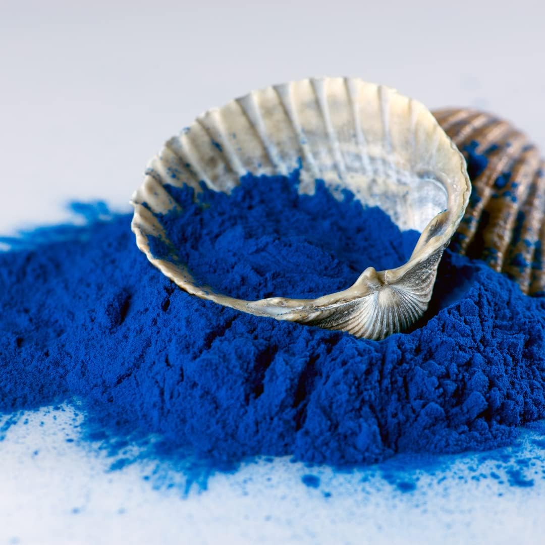 8oz Ellie's Best Organic Blue Spirulina Powder - Odorless Blue Green Algae - Vegan, Non GMO, Gluten-Free, Dairy-Free - USDA Certified Natural Blue Coloring for Smoothies & Protein Drinks