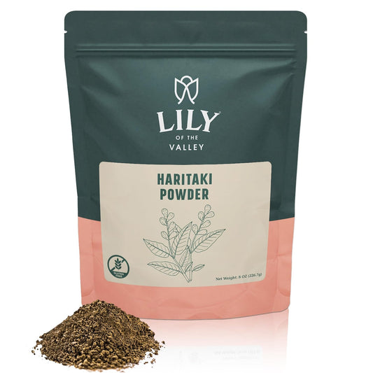 8oz Lily of the Valley Haritaki Powder from India - Terminalia Chebula Ayurvedic Herb - Vegan, Gluten-Free, 100% Natural - No Preservatives