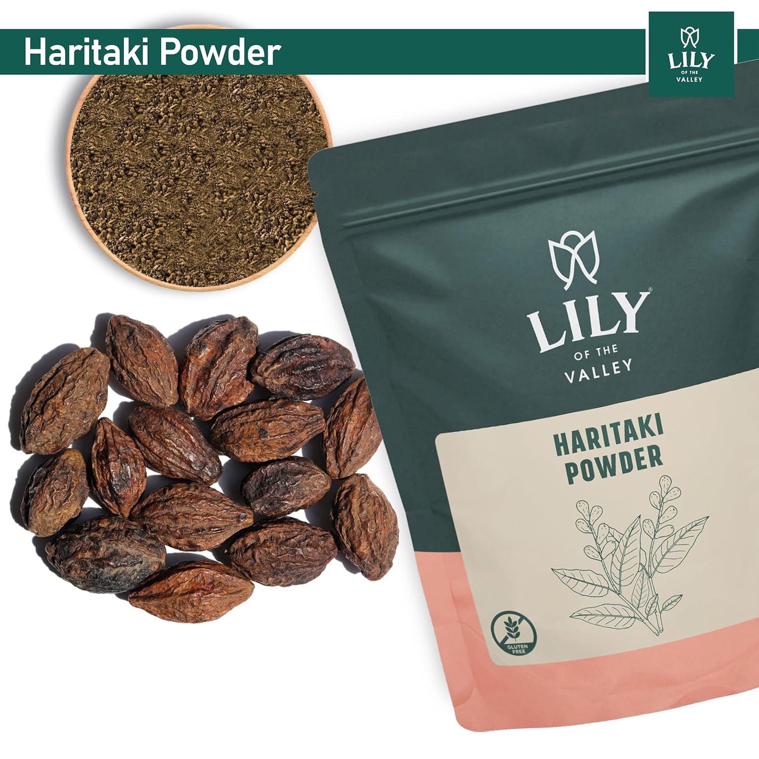 8oz Lily of the Valley Haritaki Powder from India - Terminalia Chebula Ayurvedic Herb - Vegan, Gluten-Free, 100% Natural - No Preservatives