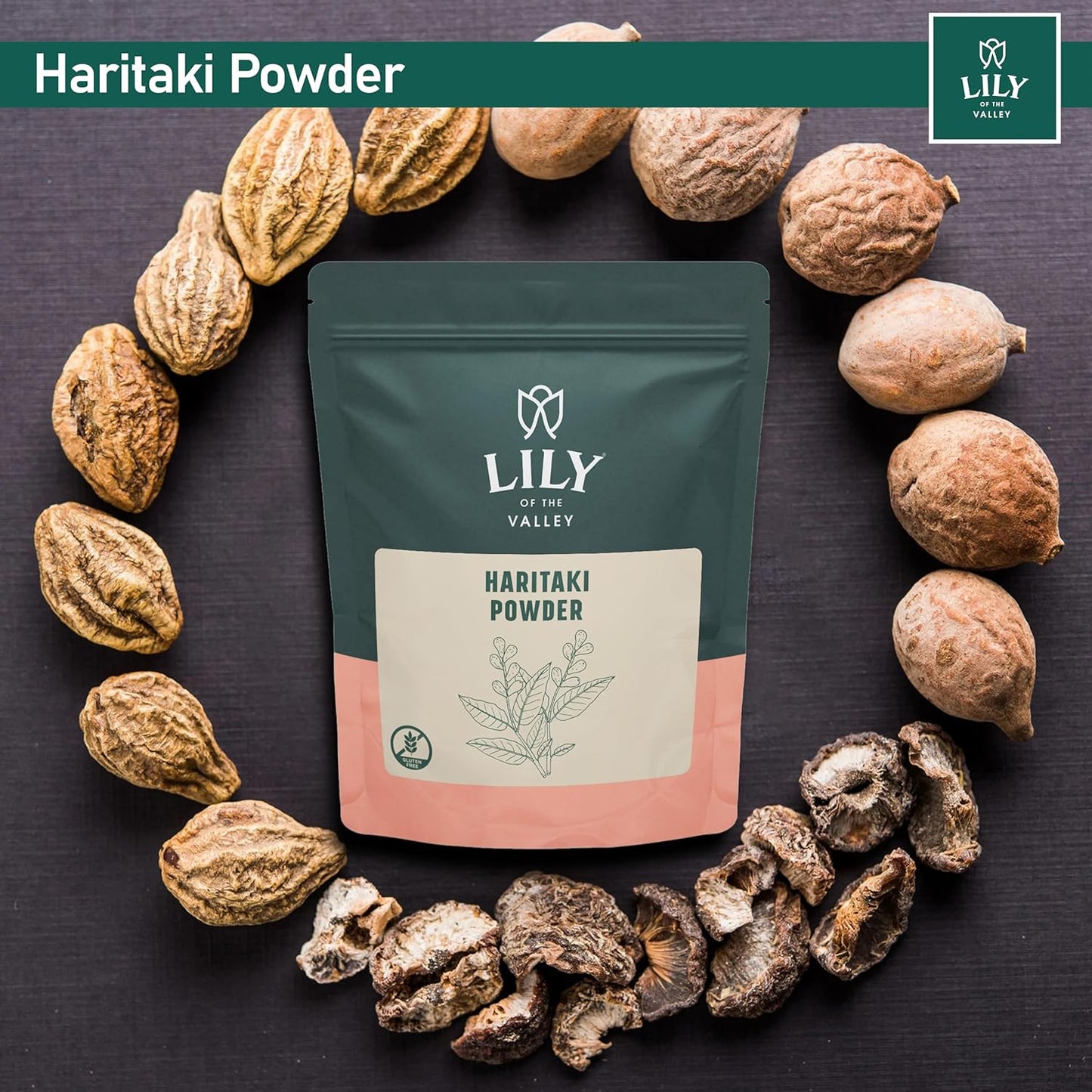 8oz Lily of the Valley Haritaki Powder from India - Terminalia Chebula Ayurvedic Herb - Vegan, Gluten-Free, 100% Natural - No Preservatives