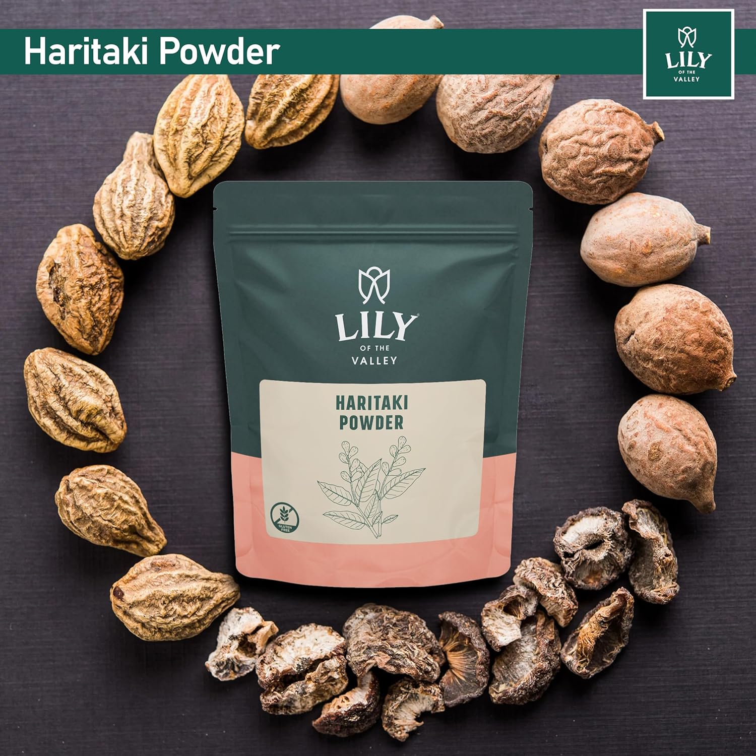 8oz Lily of the Valley Haritaki Powder from India - Terminalia Chebula Ayurvedic Herb - Vegan, Gluten-Free, 100% Natural - No Preservatives