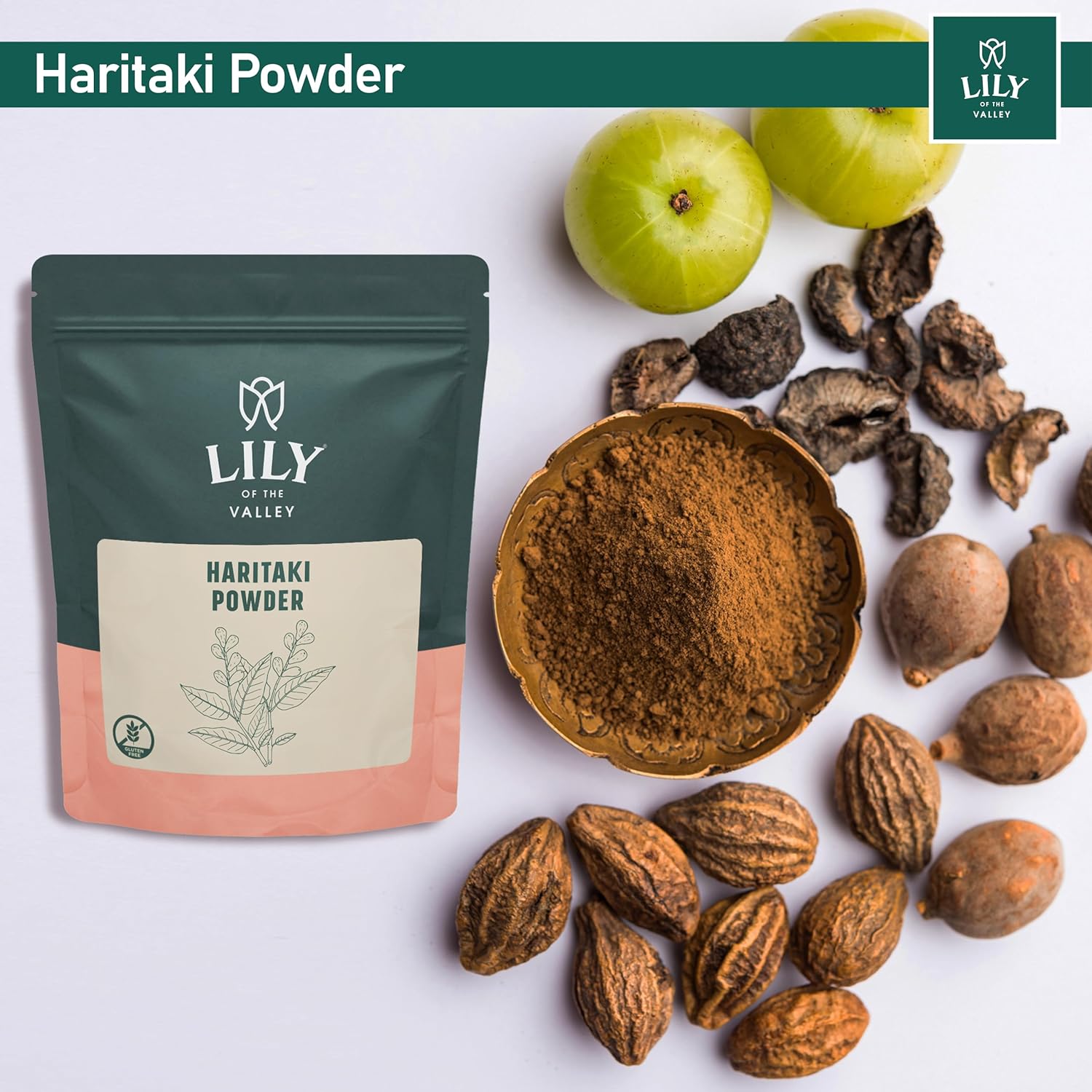 8oz Lily of the Valley Haritaki Powder from India - Terminalia Chebula Ayurvedic Herb - Vegan, Gluten-Free, 100% Natural - No Preservatives