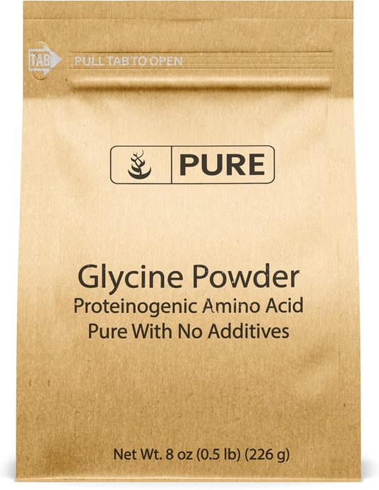 8oz Non-GMO Glycine Powder - Pure Original Ingredients, Non-Essential Amino Acid Supplement