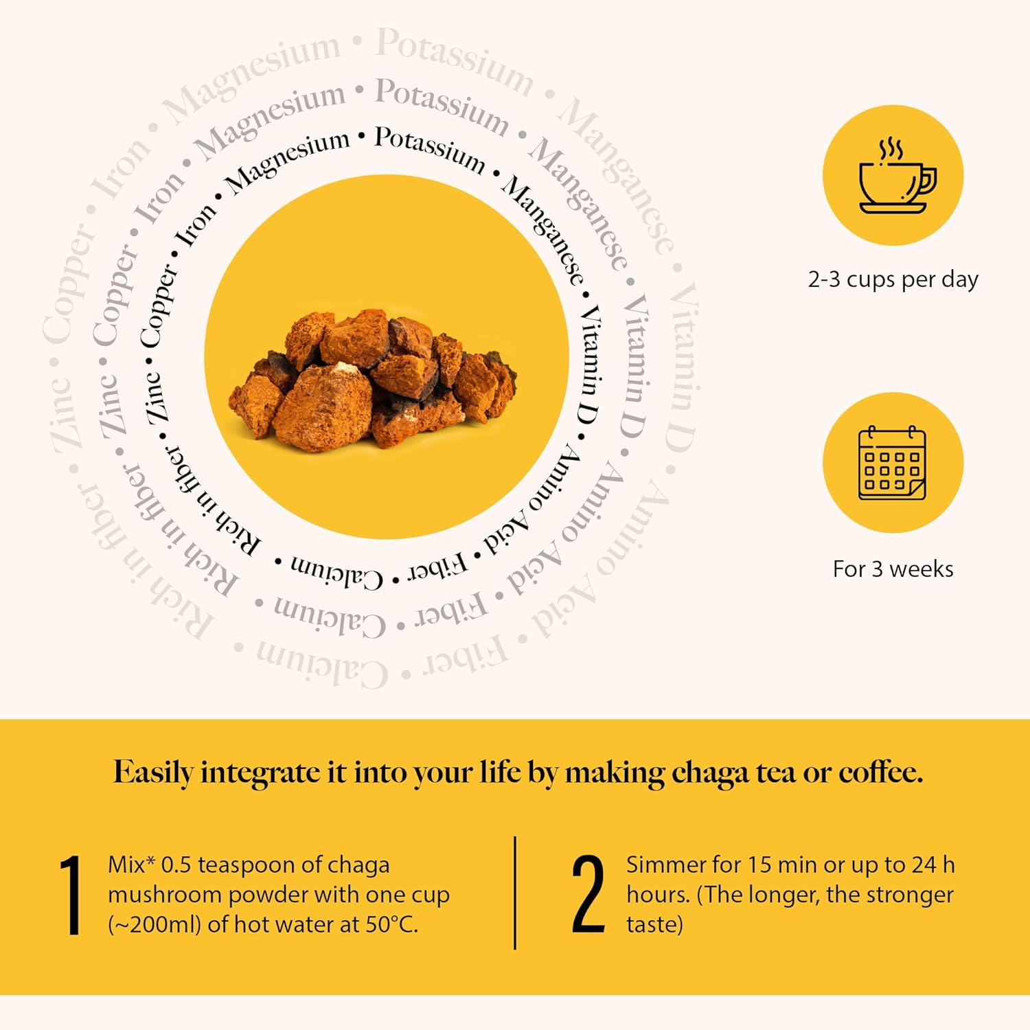 8oz Organic Chaga Mushroom Powder - Vegan Superfood Supplement for Smoothies & Baked Goods - Kosher Adaptogen Powder by Juice Crafters