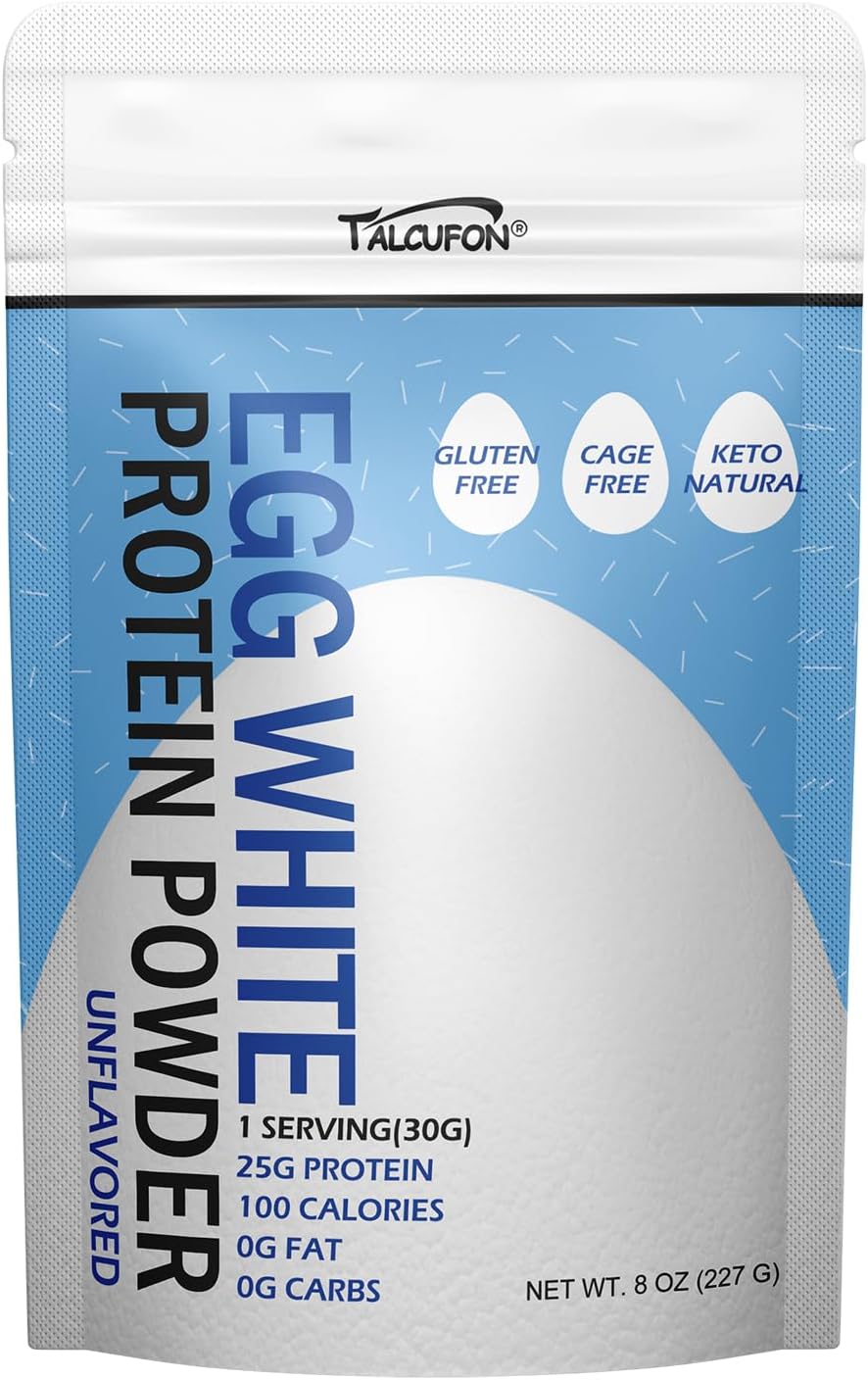 8oz Pasteurized Egg White Protein Powder - High Protein, Gluten-Free, Ideal for Baking/Cooking - Unflavored - 227g