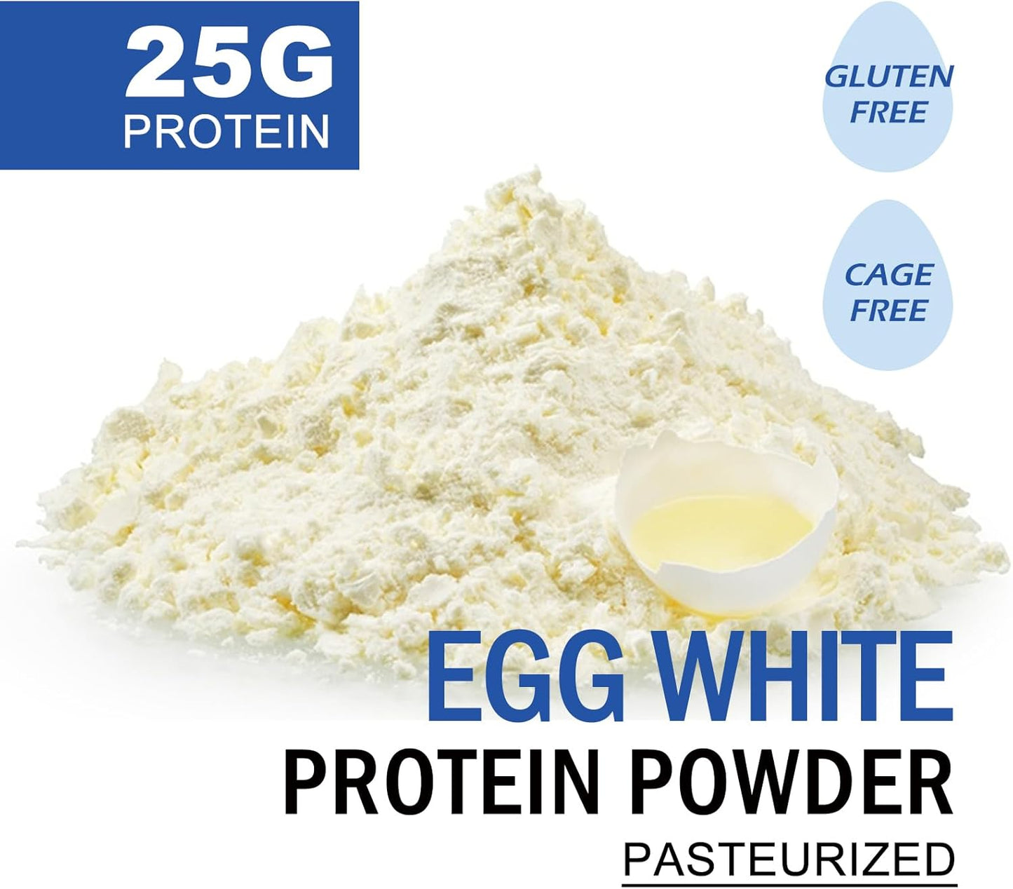 8oz Pasteurized Egg White Protein Powder - High Protein, Gluten-Free, Ideal for Baking/Cooking - Unflavored - 227g