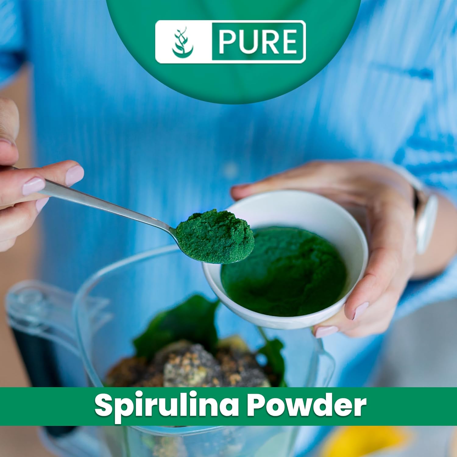 8oz Pure Original Spirulina Powder - Plant-Based Complete Protein, Non-GMO