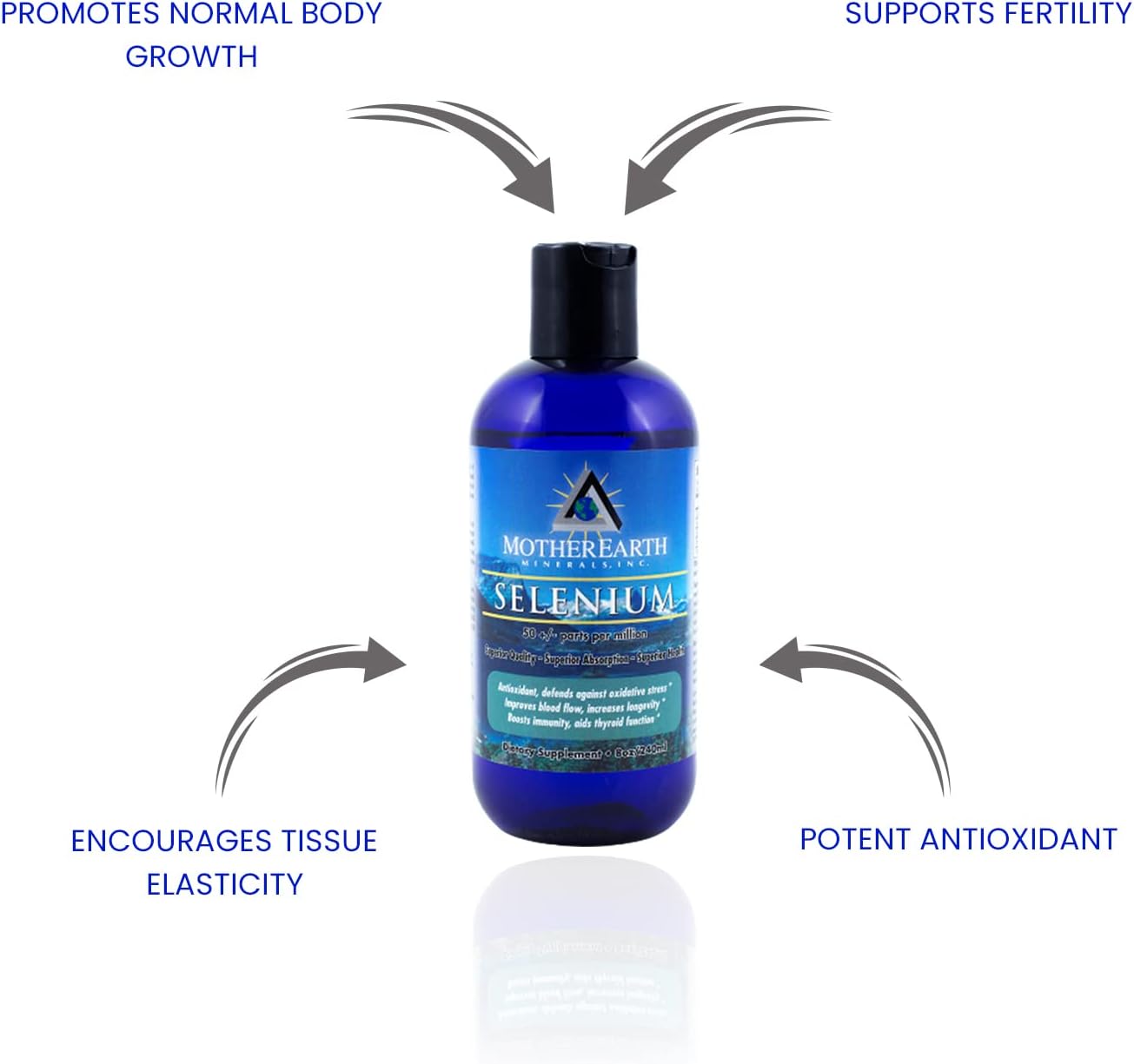 8oz Selenium Supplement - Supports Body Growth, Fertility, Elasticity - Antioxidant Mineral - 96 Servings