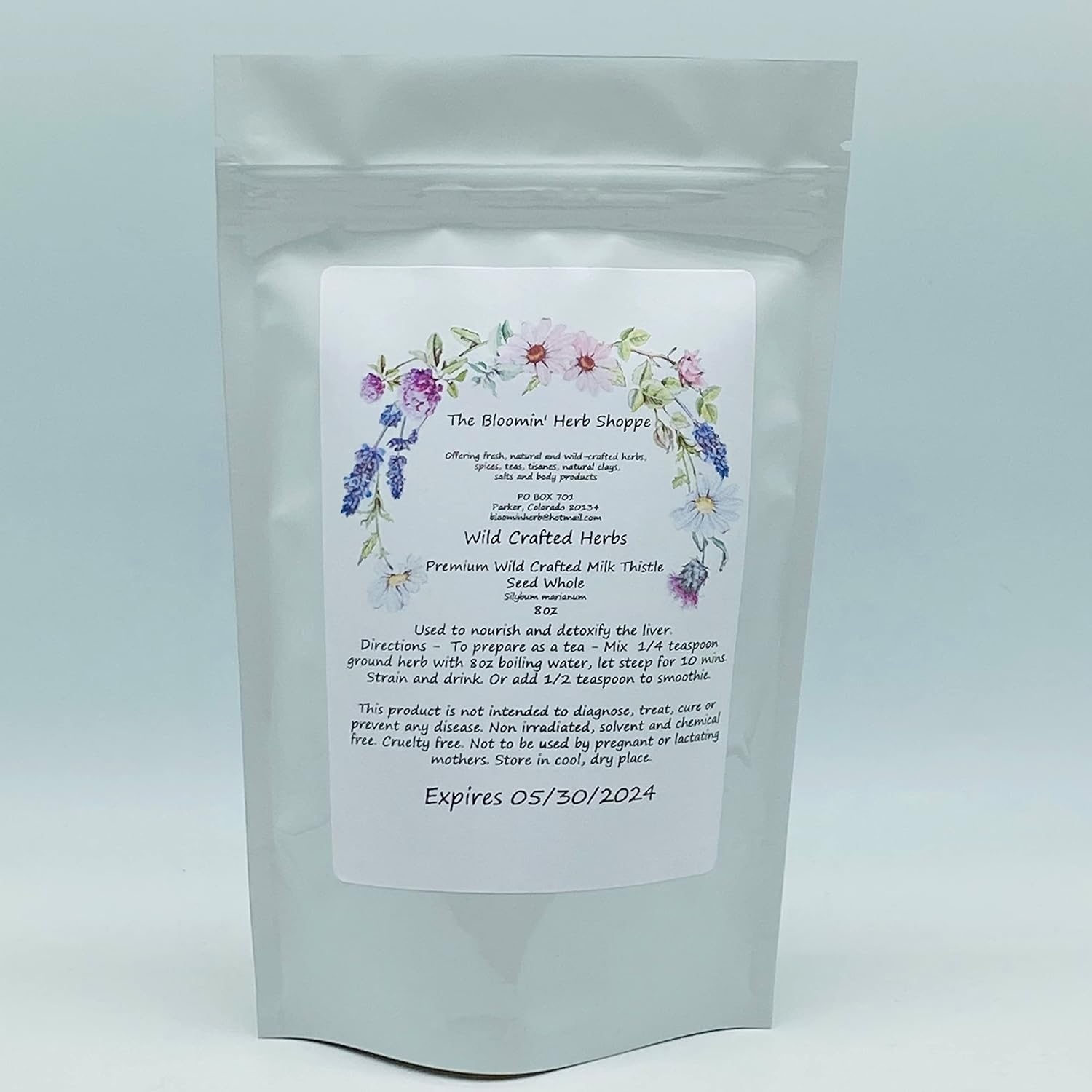 8oz White Label Raw Milk Thistle Seed Whole - Premium Wildcrafted Herbs & Spices by The Bloomin Herb Shoppe