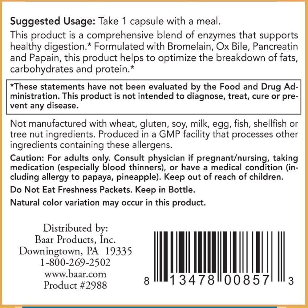 90-Capsule Baar Super Digestive Enzymes for Improved Digestion