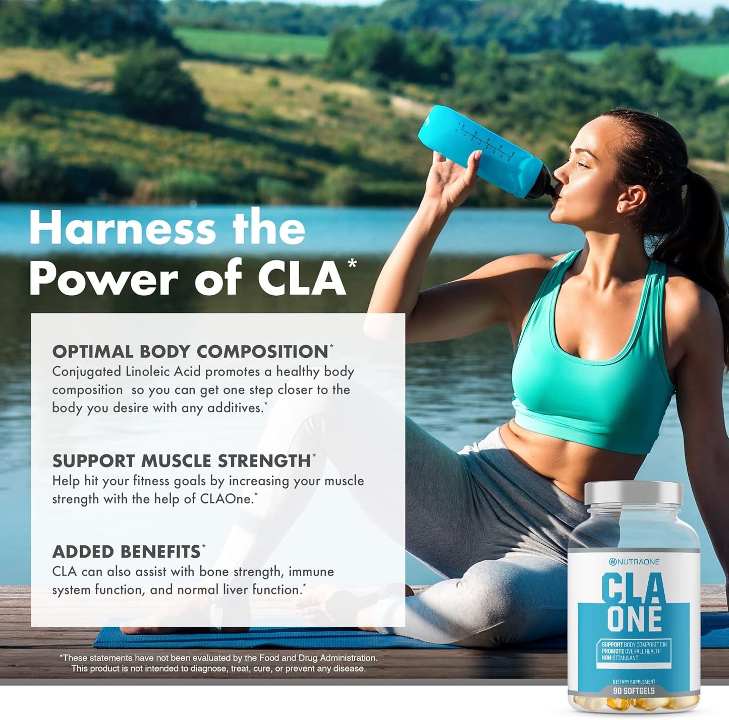 90 Capsules NutraOne Nutrition CLAOne Supplement - Conjugated Linoleic Acid (CLA) Natural Formula