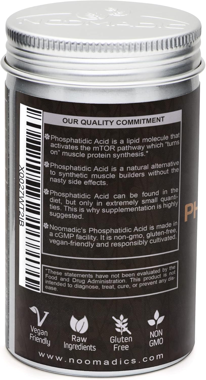 90 Capsules of Noomadic Phosphatidic Acid (PA) 160mg - Standardized to 50% PA
